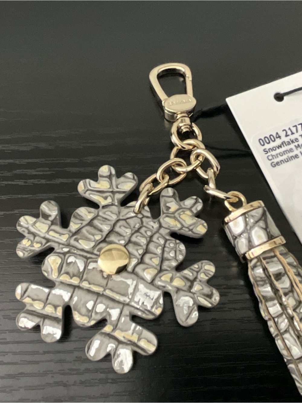 Brahmin Snowflake Tassel CHROME MELBOURNE 3-D Snowflake Purse Charm - Picture 6 of 7